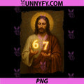 Funny 6 7 Jesus PNG, Absurd Six Seven Meme PNG, Weird 67 PNG