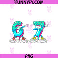 Funny 67 Meme Six Seven PNG, 6 7 Meme Baseball Ice Cream Drip PNG