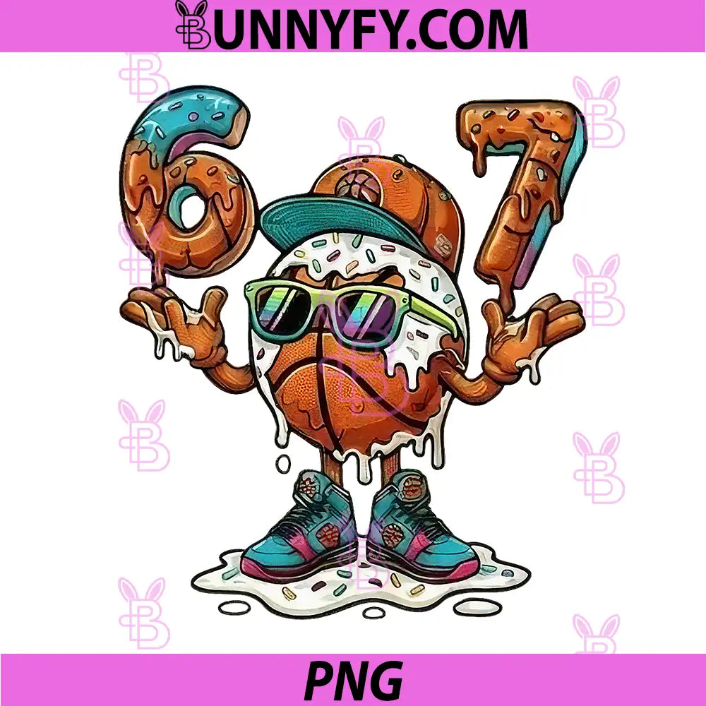 Six Seven Basketball Meme Character PNG, Funny 6 7 Drip Cartoon PNG