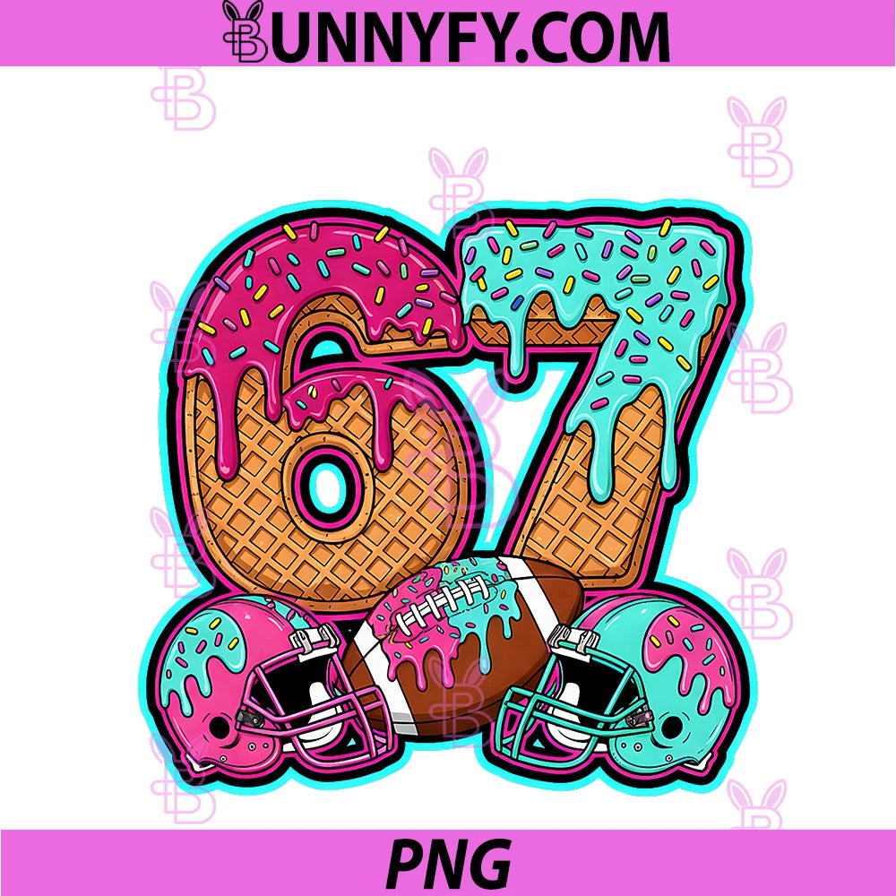 Funny 67 Six Seven Meme PNG, American Football Number 67 PNG
