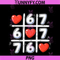 Funny 6 7 Tic Tac Toe Heart PNG, 67 Valentine Meme PNG