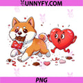 Funny Akita Heart Chocolate PNG, Valentine Dog PNG