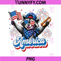 Funny America Raccoon Hot Dog PNG, Lovers Patriotic US Flag PNG
