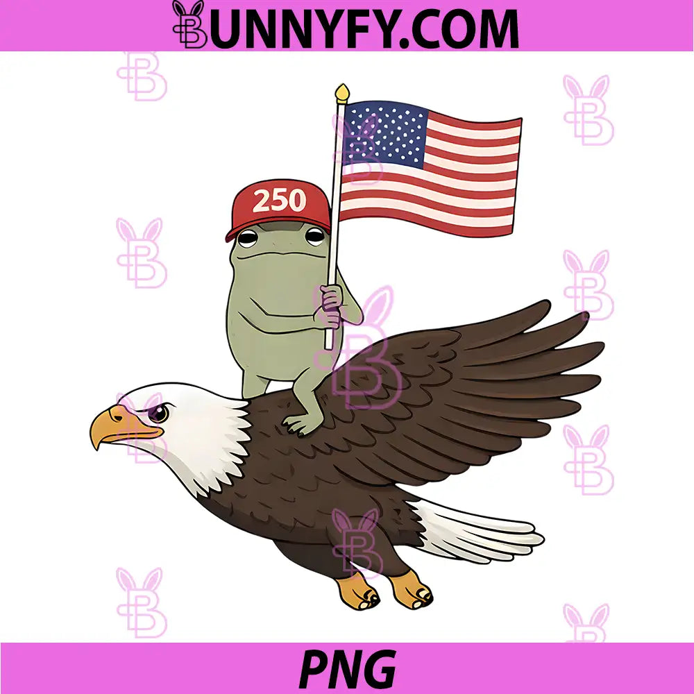 Funny Americas 250th PNG, Frog Eagle Bird 4h of July Patriotic PNG