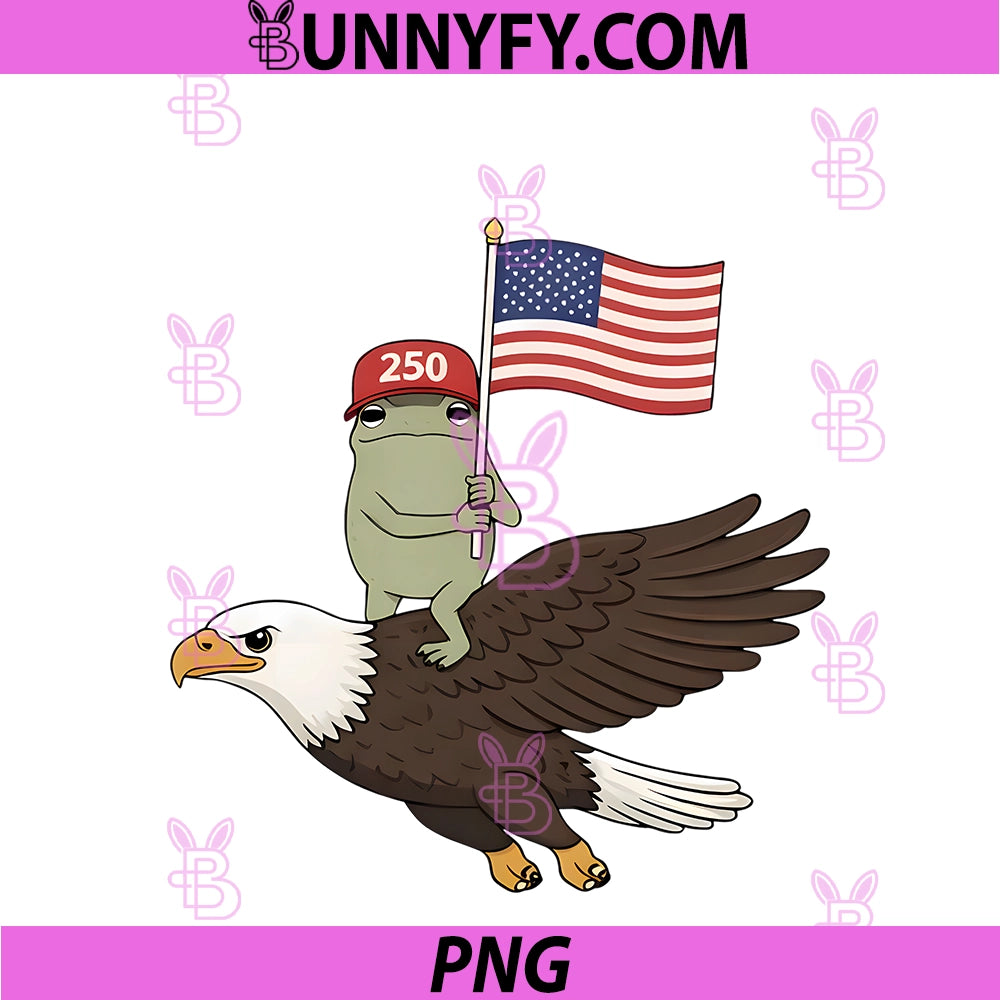 Funny Americas 250th Frog Eagle Bird PNG, 4h Of July Patriotic PNG