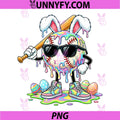 Funny Baseball Drip Bunny PNG, Easter Bunnt PNG