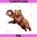 Funny Bear Catching Ball Baseball PNG, Wild Animal Sports Design PNG