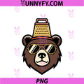 Funny Bear With Cheese Grater PNG, Hat And Sunglasses Art PNG
