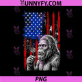 Funny Bigfoot Blowing Dandelion PNG, Vintage 4th of July USA Flag PNG