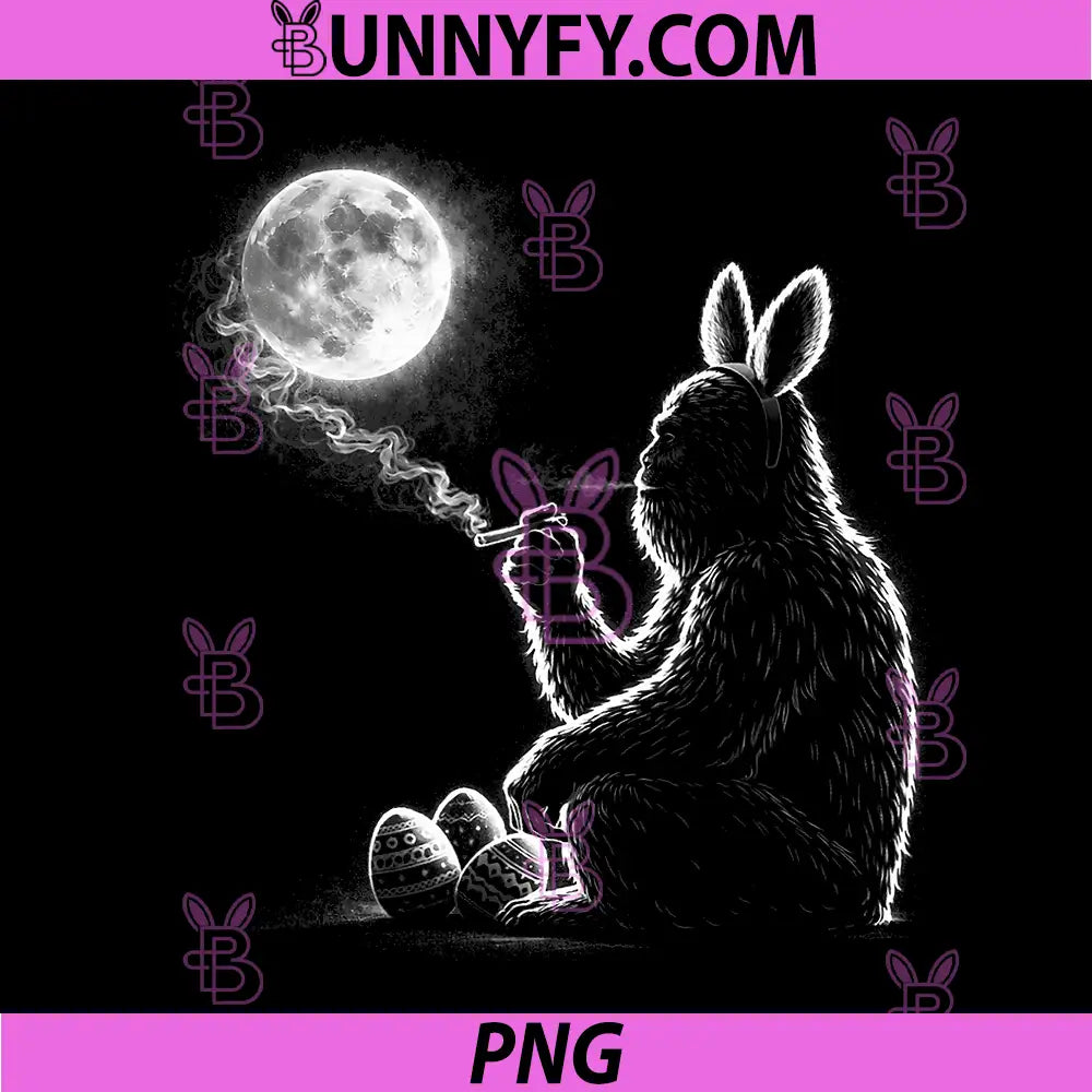 Funny Bigfoot Graphic Easter PNG, Bunny Meme Sasquatch Sleeping PNG