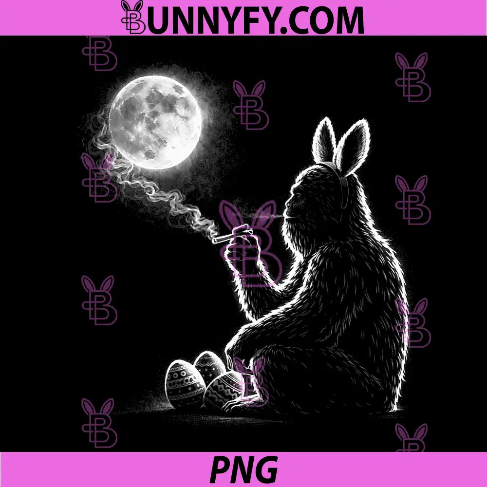 Funny Bigfoot Graphic Easter Bunny PNG, Meme Sasquatch Sleeping PNG