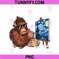 Funny Bigfoot Sasquatch Van Gogh Starry Night PNG, Meme Performance PNG