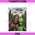 Funny Bigfoot Selfie Alien UFO PNG, Sasquatch Gifts PNG