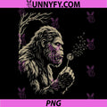 Funny Blowing Wishes Bigfoot PNG, Dandelion Sasquatch Wish PNG