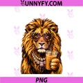 Funny Boujee Lion Glam Iced Coffee PNG, Glamorous Animal Lover PNG