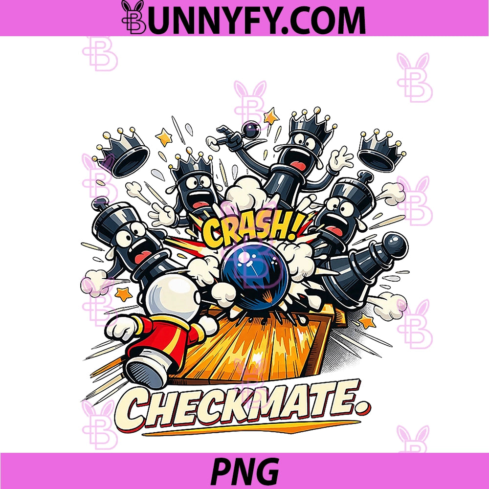 Funny Bowling Chess Player Strike PNG, Checkmate Art PNG