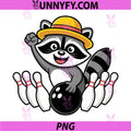 Bowling Raccoon Mascot PNG, Cute Animal Bowling Clipart PNG