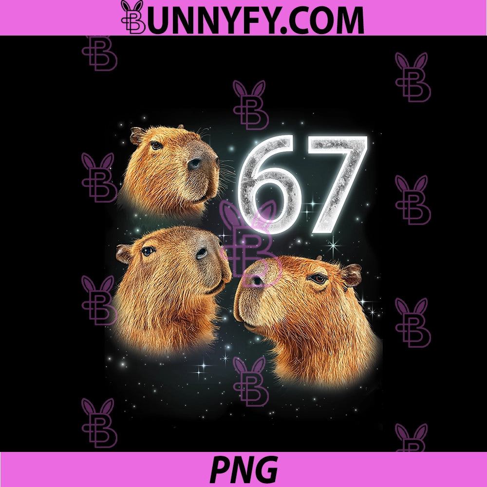 Funny Boys Girls 67 Meme PNG, Capybara Howling At The Moon 6 7 PNG