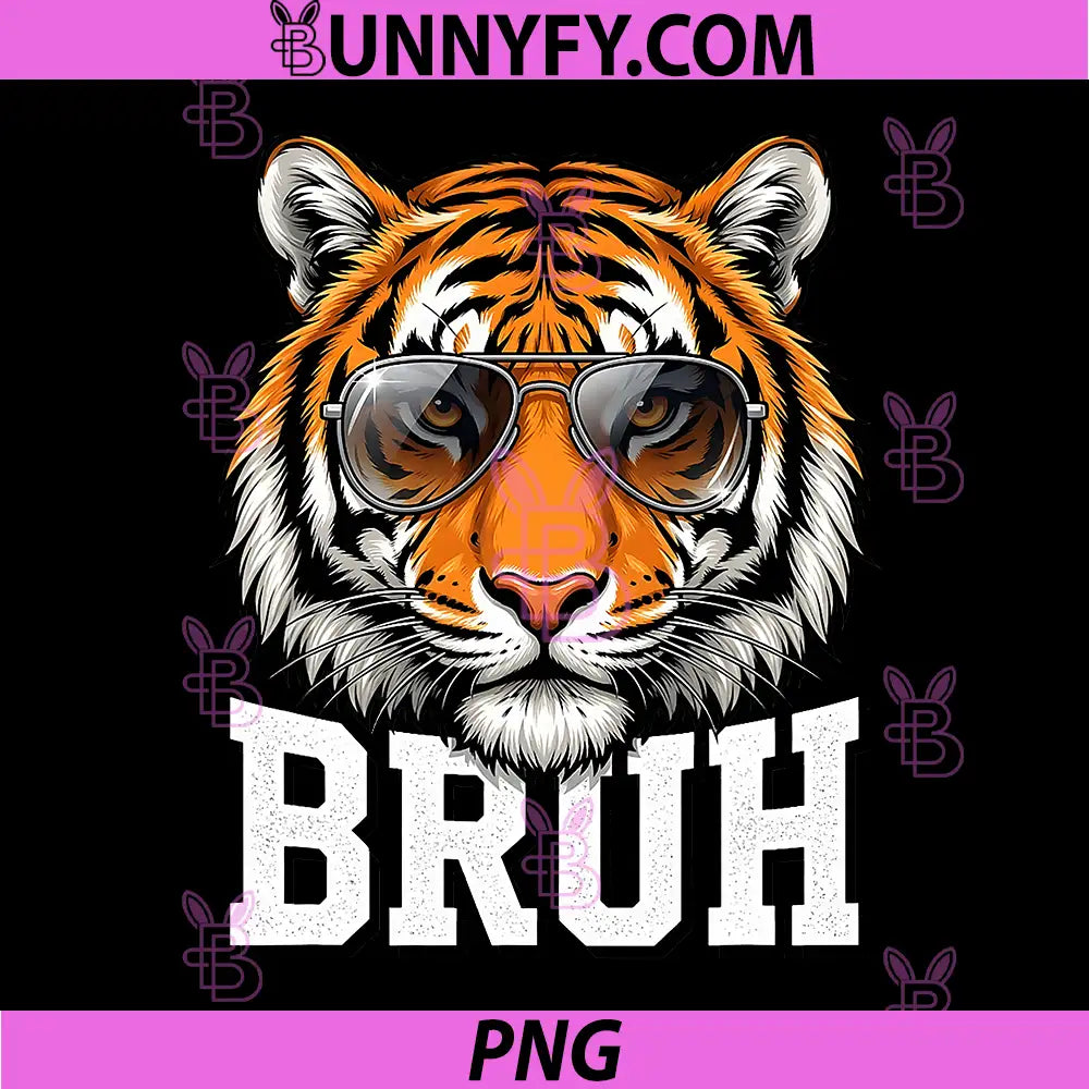 Funny Bruh Tiger Meme PNG, Graphic Wild Safari Animal Print PNG