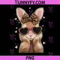 Funny Bunny Face Glasses PNG, Bandana Leopard Rabbit Happy Easter PNG