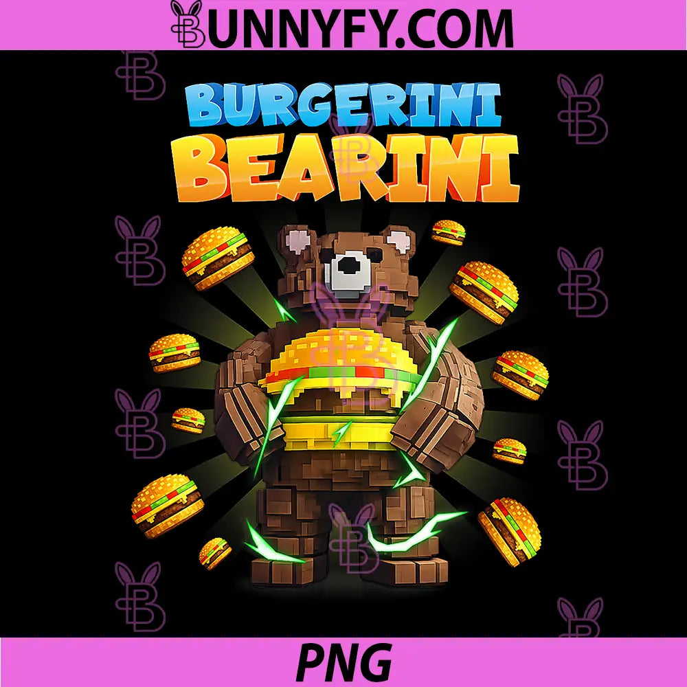 Funny Burgerini Bearini PNG, Tsunami Brainrot PNG