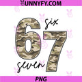 Funny Camo Six Seven PNG, 67 Meme PNG