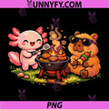 Capybara Axolotl Camping BBQ PNG, Cute Summer Vibes Food PNG