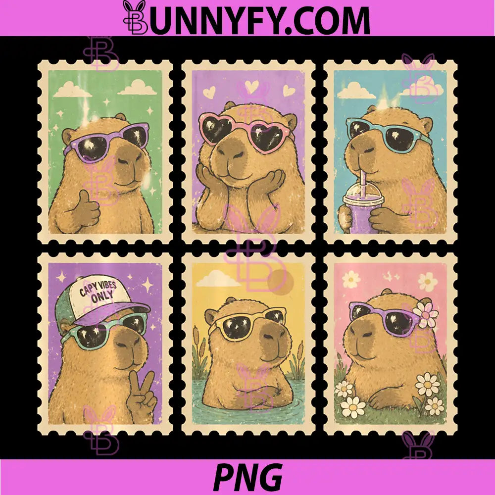 Funny Capybara Vibes Only PNG, Cute Capybara Graphic Aesthetic PNG