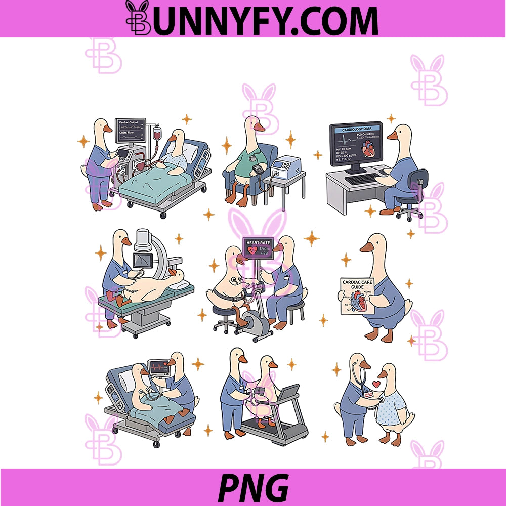 Funny Cardiology Goose Heart Specialist EKG PNG, Professional PNG