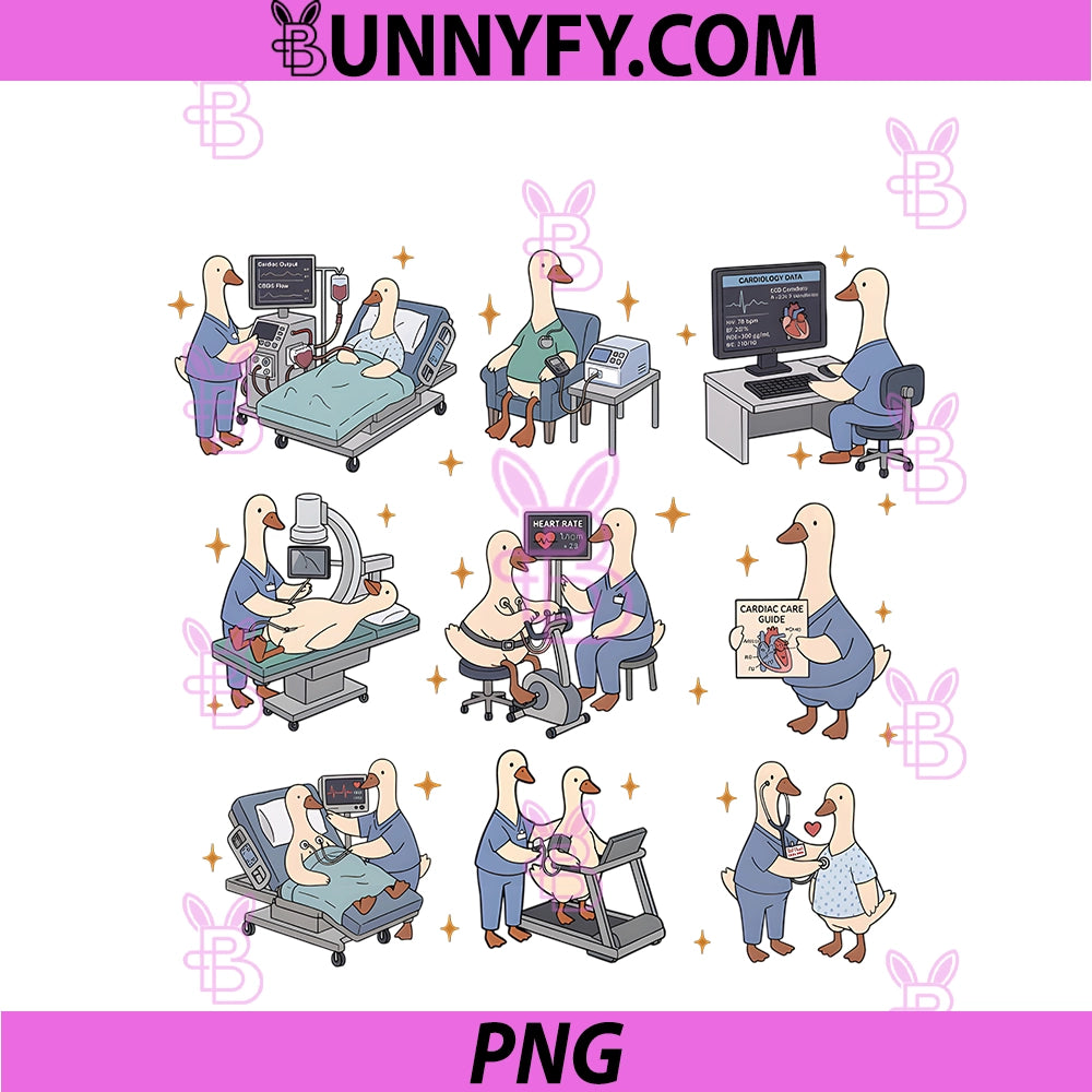 Funny Cardiology PNG, Goose Heart Specialist EKG Professional PNG