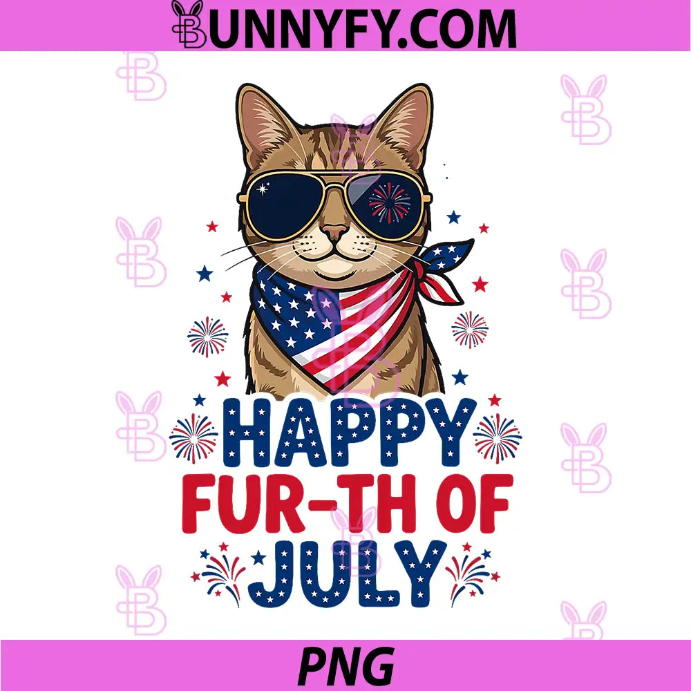 Funny Cat 4th of Jully PNG, Happy Furth of July PNG