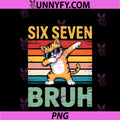 Funny Cat 67 Meme Boys Kids 6 7 PNG, Dabbing Six Seven Bruh Cat PNG
