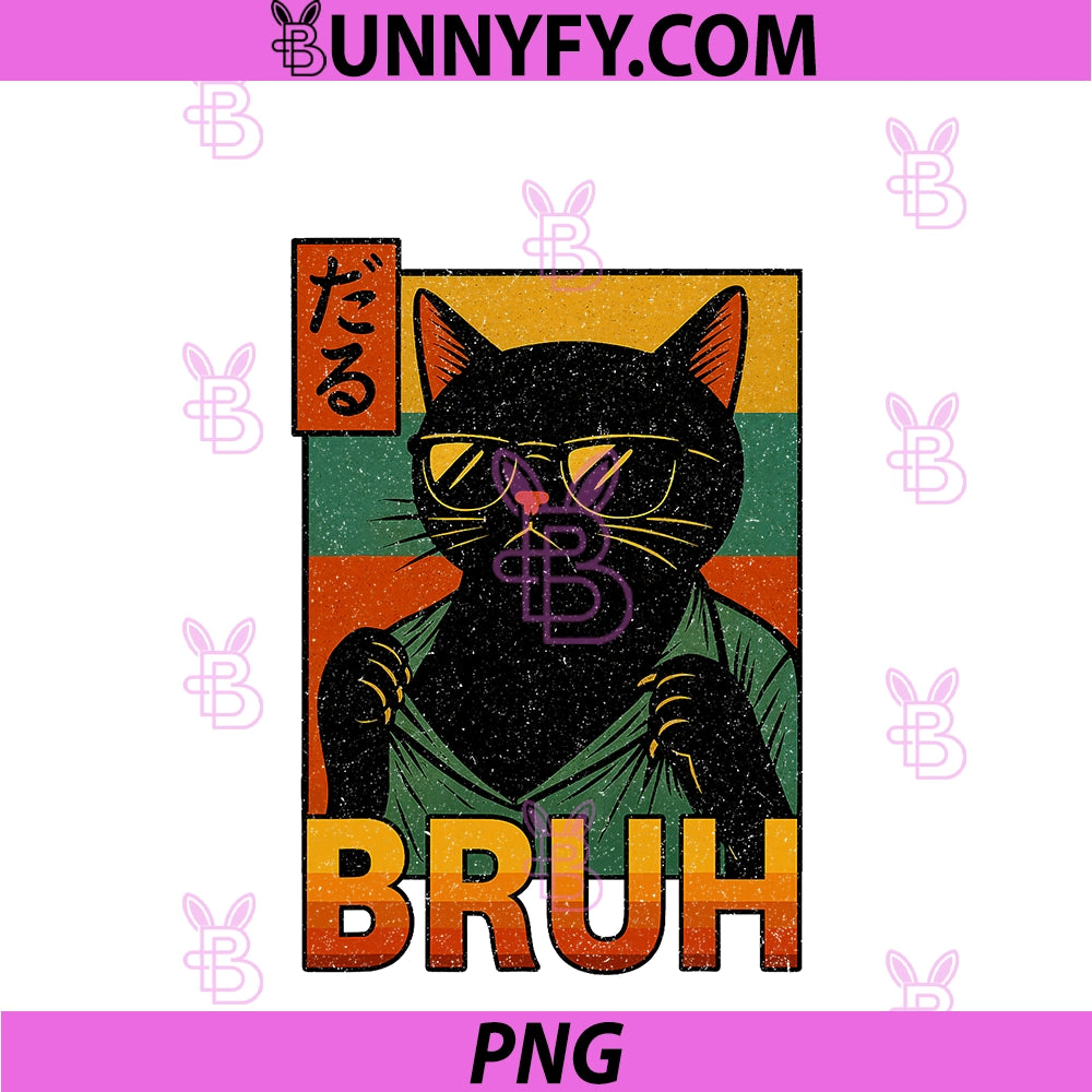 Funny Cat Bruh PNG, Meme Japanese Anime Gifts PNG
