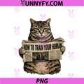 Funny Cat How To Train Your Human Lazy PNG, Kitty Joke Meme PNG
