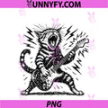 Funny Cat Playing PNG, Electric Guitar Rock Star Graphic PNG