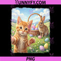 Funny Cat Selfie PNG, Easter Bunny PNG