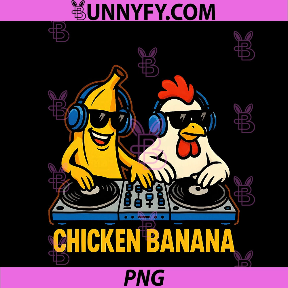 Funny Chicken Banana PNG, Design PNG