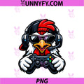 Funny Chicken Gamer Tee PNG, Gaming Headset Gamepad Video Games PNG