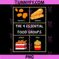 The 4 Essential Food Groups Funny PNG, Nuggets Wings Fries PNG