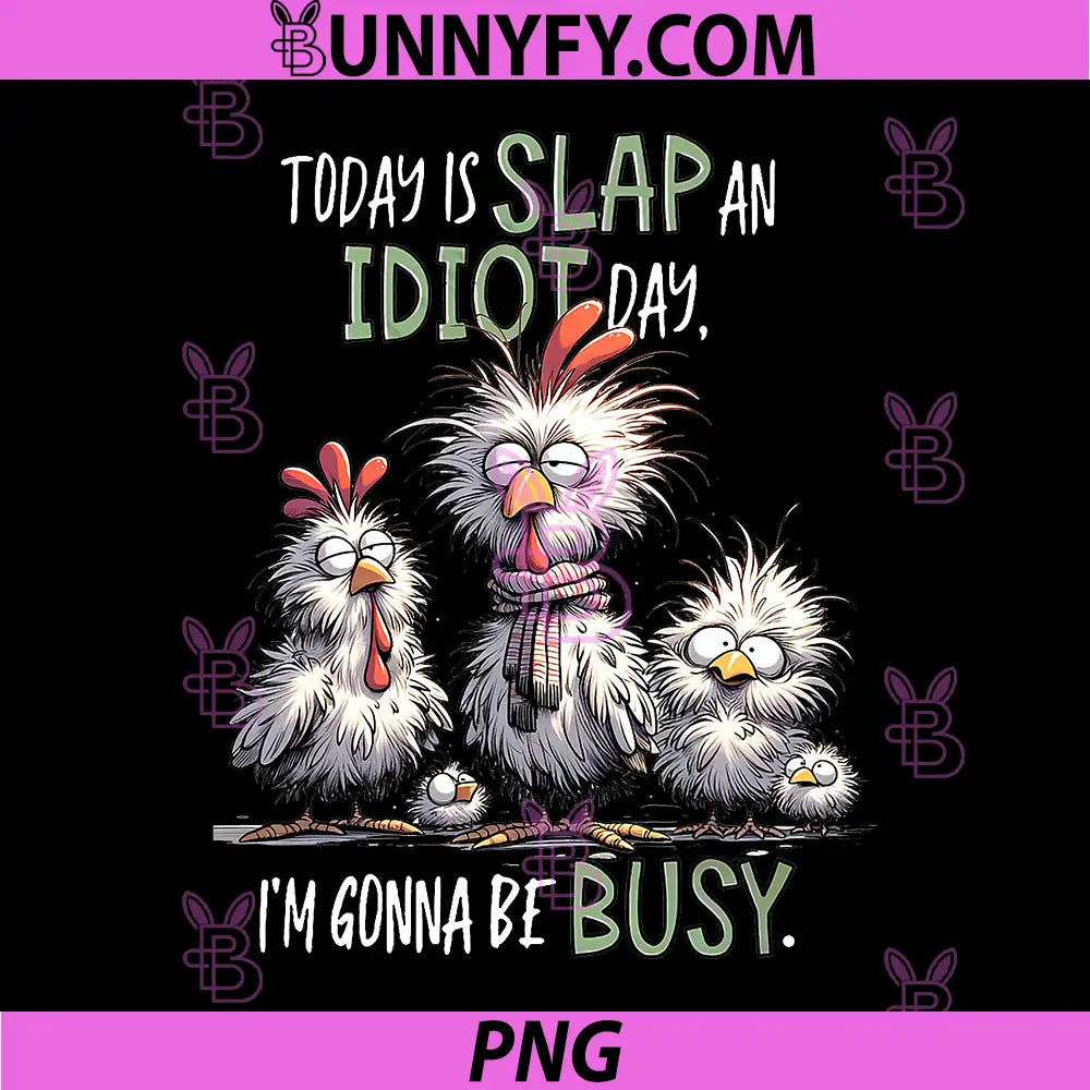 Funny Chicken PNG, Today Is Slap An Idiot Day I’m Gonna Be Busy PNG