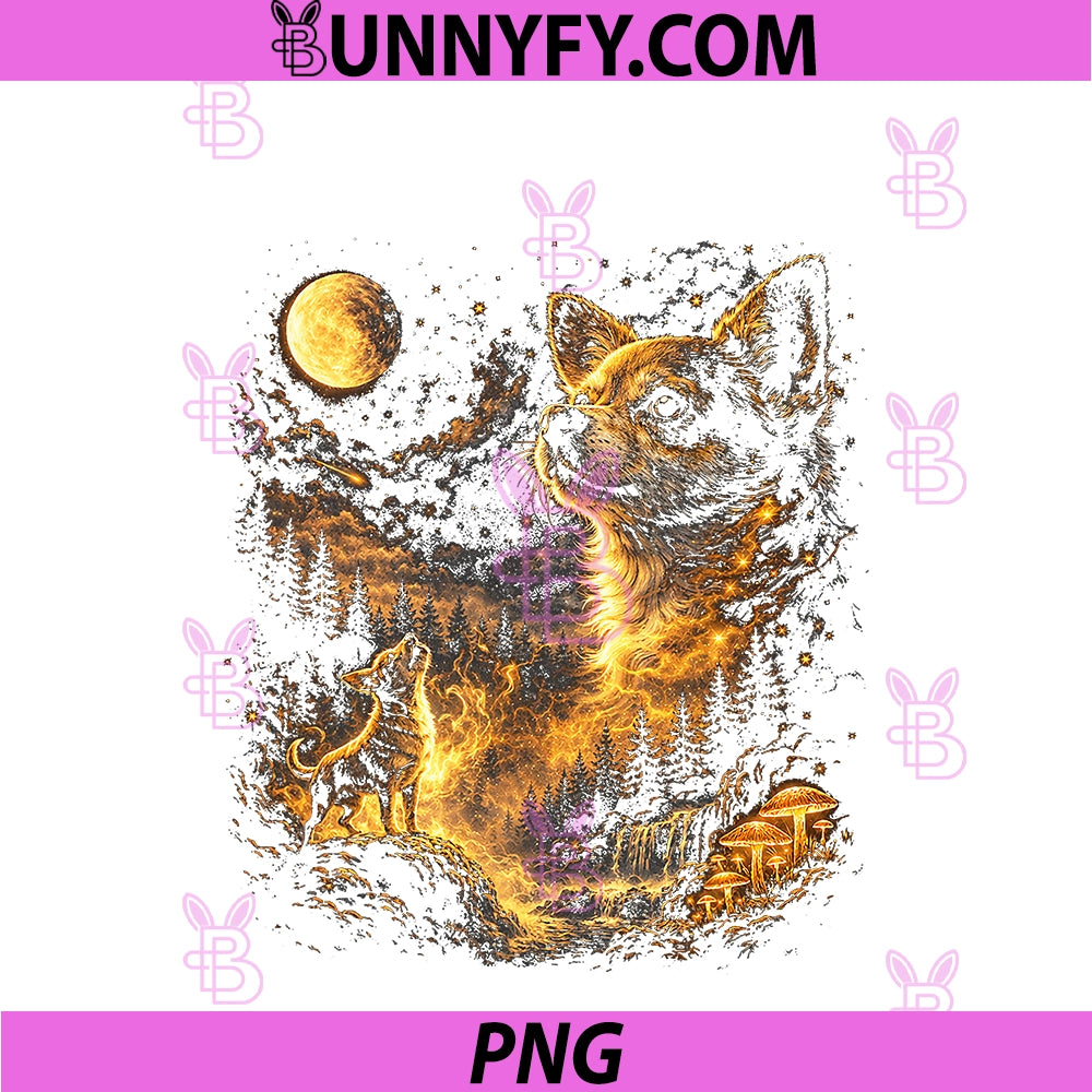 Funny Chihuahua Howling At The Moon PNG,  Mystical Art PNG