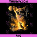 Chihuahua Howling At The Moon PNG, Mystical Art PNG