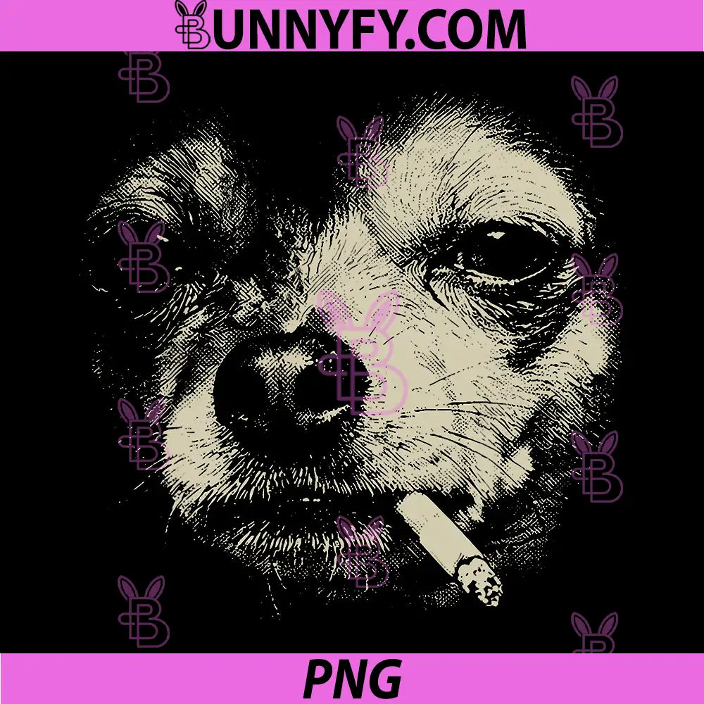 Funny Chihuahua Smoking PNG, Smoker Dog Face Meme Animal PNG