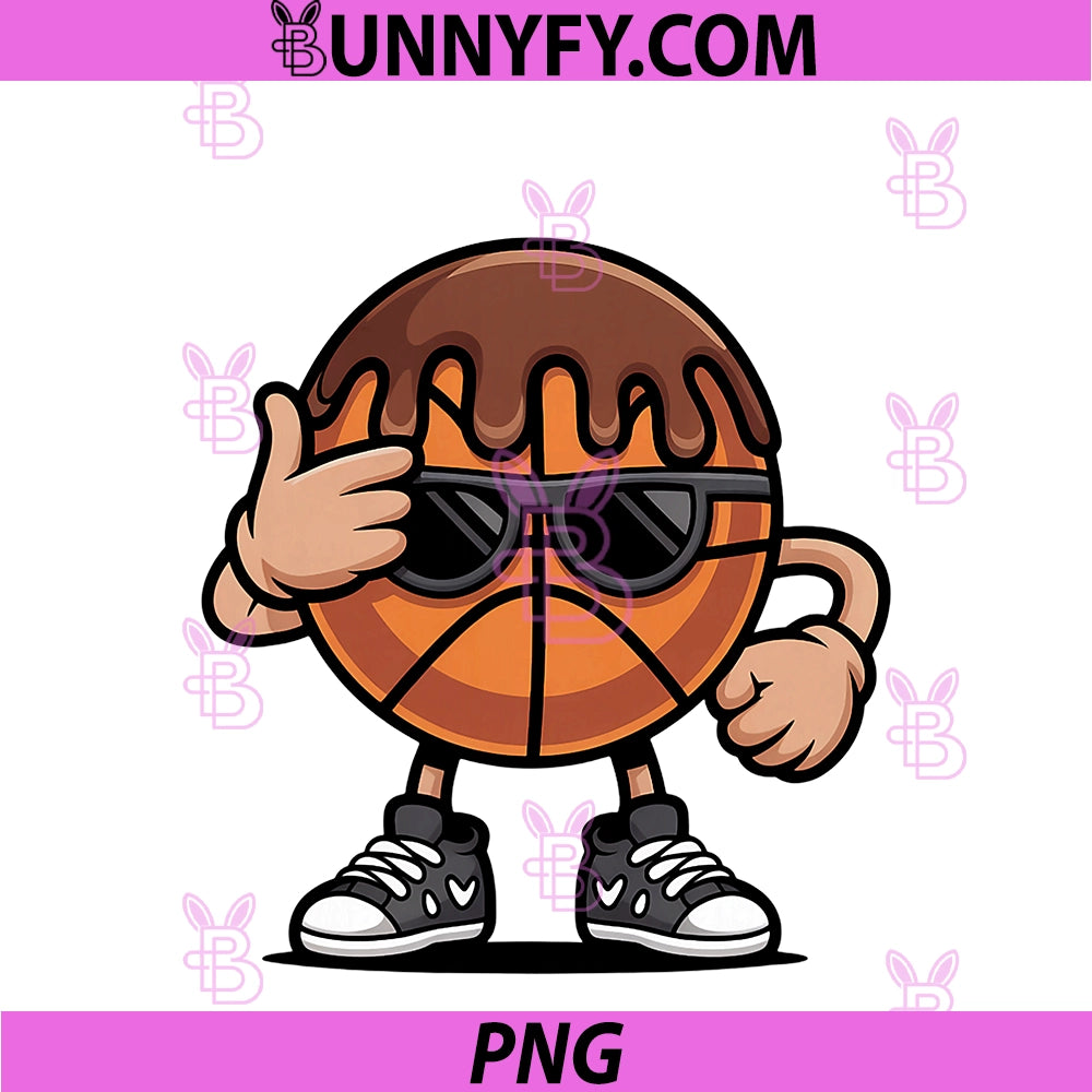 Funny Cool Basketball Character PNG, With Shades PNG
