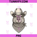 Funny Cowboy Capybara Western Bandana PNG, Vintage Portrait PNG