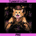 Funny Cowboy Cat Outlaw PNG, Realistic Orange Tabby Meme PNG