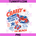 Funny Crabby Beach PNG, Vibes Preppy Coastal Summer Vacation Raglan PNG
