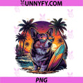 Funny Cute Corgi Colorful Surfing PNG, Puppy Summer Beach Sun PNG