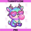 Funny Cute Deer PNG, Blowing Bubble Gum Animal PNG