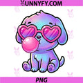 Funny Cute Dog PNG, Blowing Bubble Gum Animal PNG